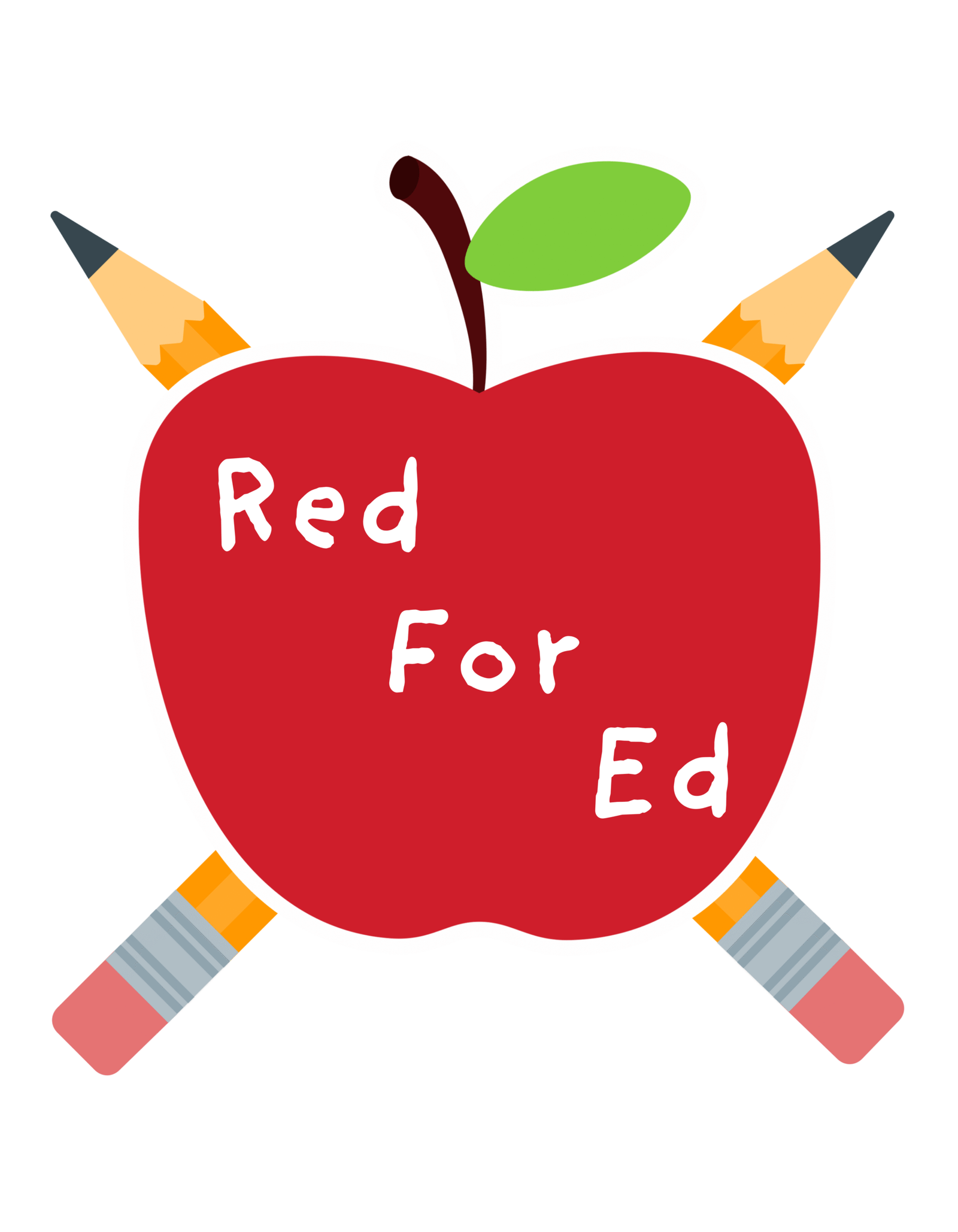 Support Public Education - Red For Ed - Apple Pencils